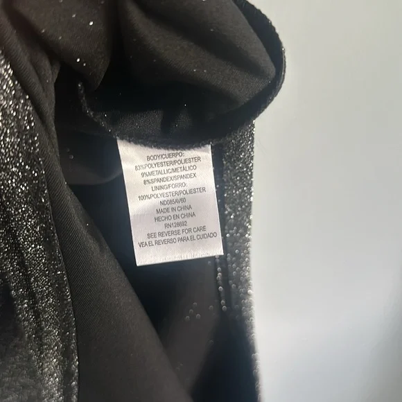 Madden NYC Slate Gray Sparkle Asymmetrical Dress Size Medium (7-9) - Picture 6 of 11